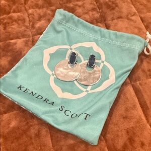 Kendra Scott Silver and Navy Statement Earrings